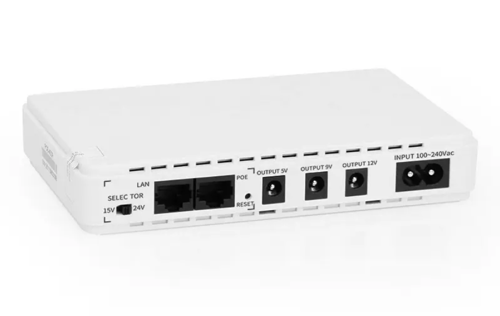 SKE POE 432P Mini DC UPS Output 17W 5V 9V 12V 15V 24V UPS | with free 2pcs  2-In-1 DC Cable